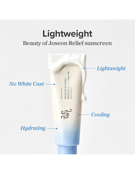 Beauty of Joseon Relief Sun Aqua Fresh Rice + B5 solkräm med lätt konsistens utan white cast och återfuktning