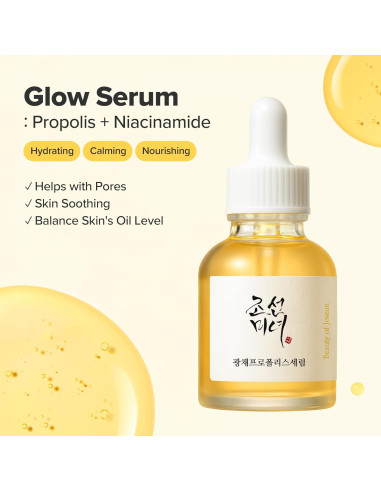 Beauty of Joseon Glow Serum med propolis och niacinamid som återfuktar, lugnar och balanserar huden