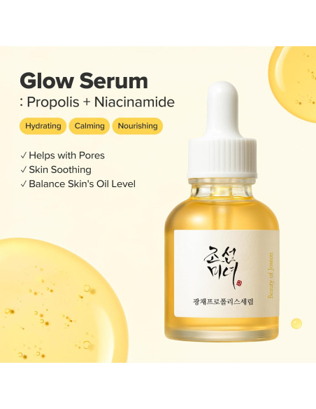 Beauty of Joseon Glow Serum med propolis och niacinamid som återfuktar, lugnar och balanserar huden