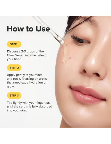 Beauty of Joseon Glow Serum steg för steg applicering på ansikte för återfuktning och lyster