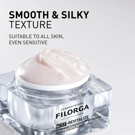 Filorga NCEF-Revitalize ansiktskräm med silkeslen krämtextur i burk, anti-age hudvård som passar även känslig hud